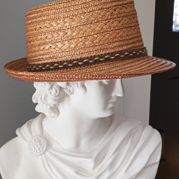 Trilby Straw Hat Vintage Size S/M EUC - Picture 4 of 11
